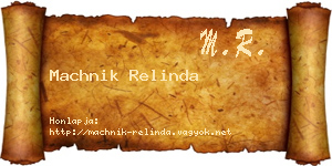 Machnik Relinda névjegykártya